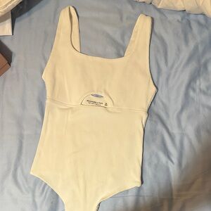 Abercrombie & Fitch Cream Ribbed Top